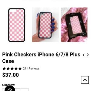 wild flower Pink checkered iphone 6/7/8 plus case